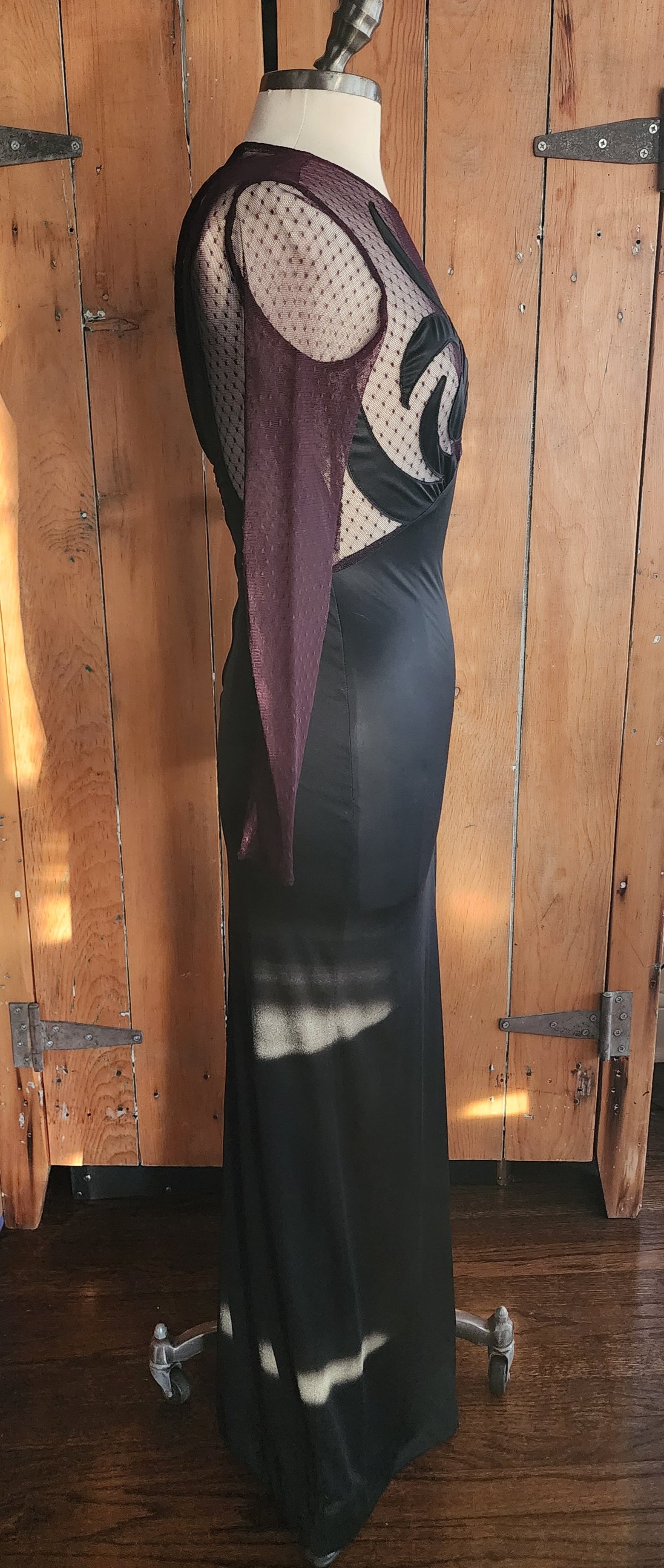 90s Black Dress Fredericks of Hollywood Sheer Spiral Top 90s Black Dress Fredericks of Hollywood Sheer Spiral Top