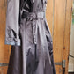 Vintage 80s Trench Coat Metallic Gray by British Mist Large