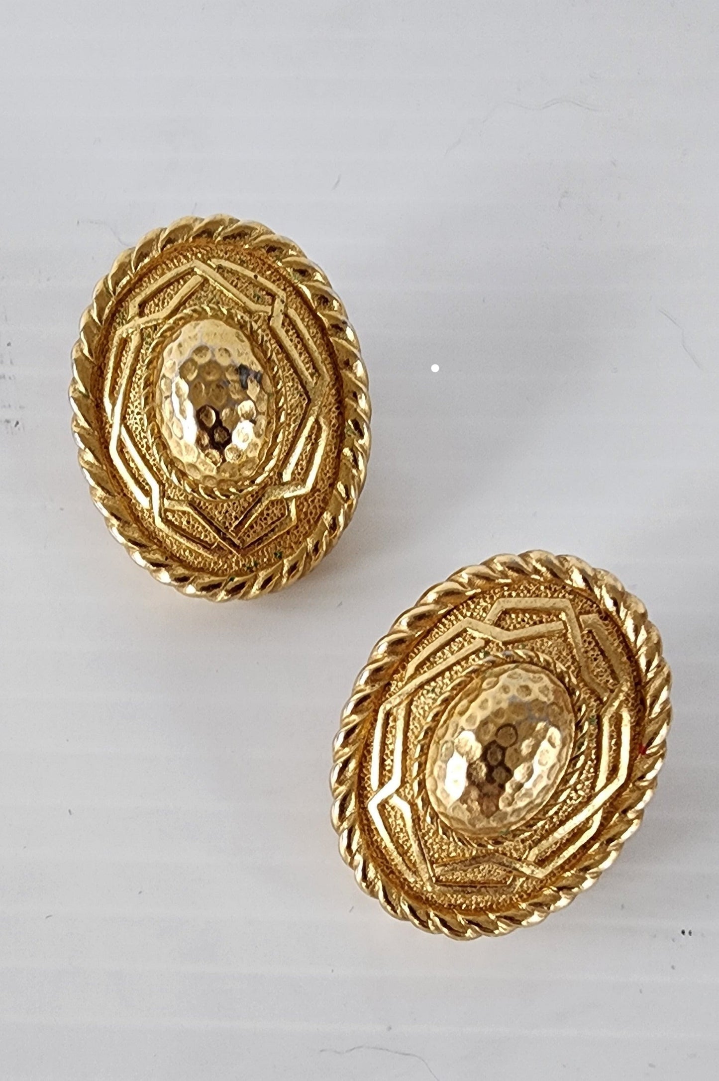 Vintage 90s Christian Dior Earring Clips Gold Shields