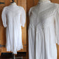 Vintage 80s White Cotton Prairie Style Dress India Cotton Eyelet Embroidery
