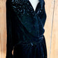Vintage 80s Black Velvet Robe Coat Neiman Marcus Diamond Tea