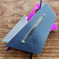 80s Metal Brooch Memphis Design Purple Gray Oversized Pin