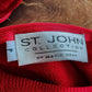 Vintage 90s Red Sweater St John Knit Turtleneck