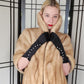 Vintage 50s Blonde Mink Fur Wrap Audrey Monogram