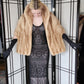 Vintage 50s Blonde Mink Fur Wrap Audrey Monogram