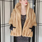 Vintage 50s Blonde Mink Fur Wrap Audrey Monogram