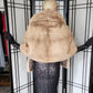 Vintage 50s Blonde Mink Fur Wrap Audrey Monogram