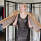 Vintage 50s Blonde Mink Fur Wrap Audrey Monogram