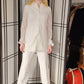 Vintage 70s White Lace Pant Suit Sodi Boho Bride Disco Wedding