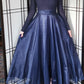 Vintage Navy Blue Evening Dress w/Organza Skirt JS Collections