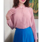Vintage ESCADA Blouse Pink Silk Button Down Shirt / M