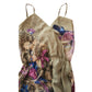 Vintage Vintage 1970s Gianni Versace Dress Silk Parrot Print Handkerchief Hem Slip Style Small