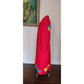 Vintage 80s Southwestern Coat Red Cotton Canvas Handpainted Indian Headdress Native American