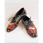 Vintage 90s Lace Up Shoes w/Graphic Patchwork Music Notes Guitar Hearts Stars Lips Abstrax