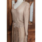 Vintage 1970s Jayna New York Dress Set Knit Crochet Top + Skirt Beige Lace Embroidery