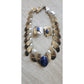 Vintage 1980s FLORELLE Necklace Earring Set Silver & Blue Sodalite
