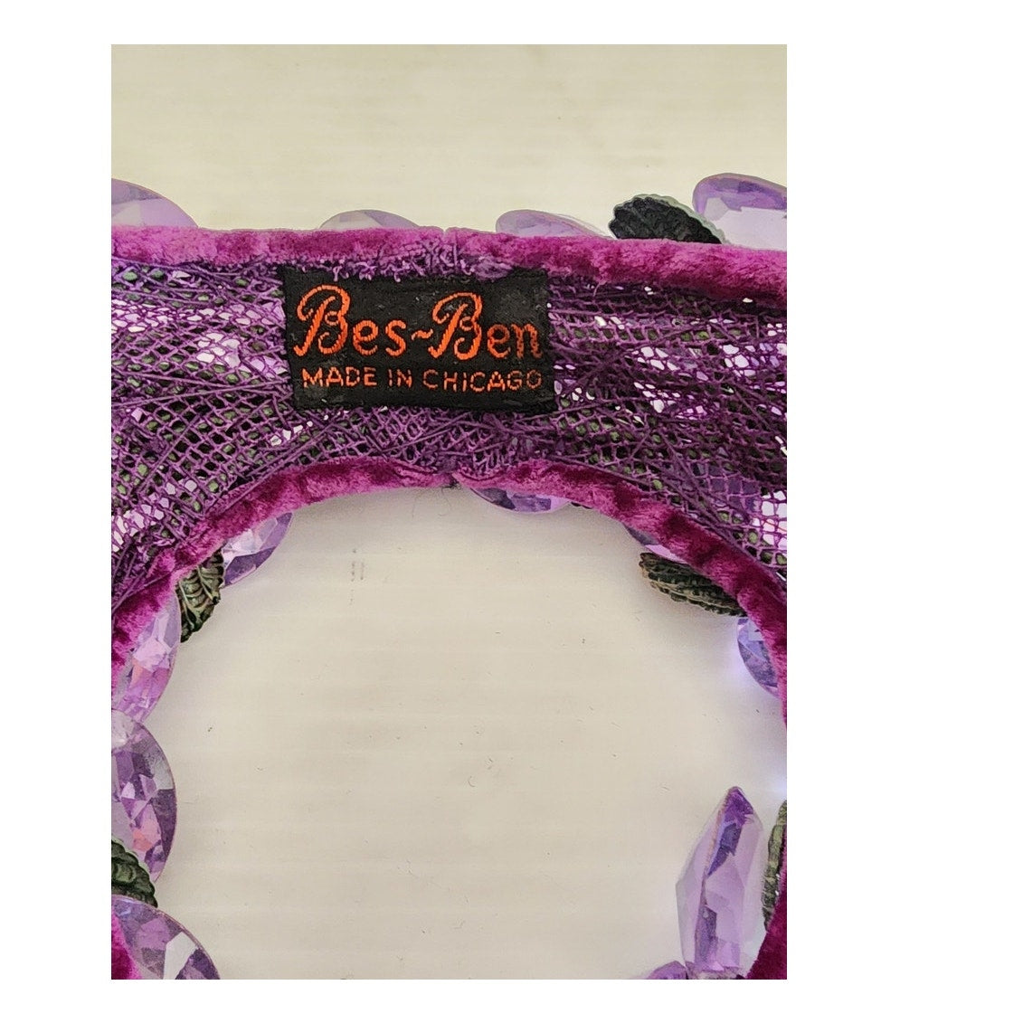 Vintage 60s Bes-Ben Hat Purple Crystal Circlet