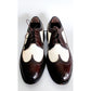 Vintage Florsheim Mens Shoes 11 Brown White Spectator Longwing Oxfords