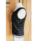 Vintage 60s Black Beaded Shell Top Dressy Sleeveless