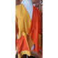 VTG 90s Duster Jacket Silk Yellow Orange Colorblock Blazer Victoria March Chicago
