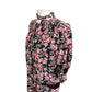 Vintage 80s UNGARO Silk Floral Print Dress Necktie Sash Button Down Front