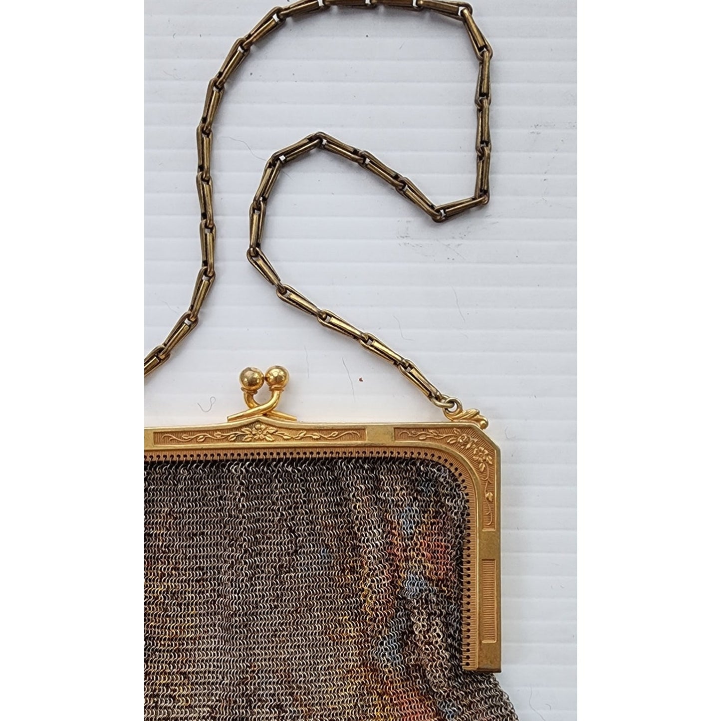 Vintage 20s Beaded Bag Mesh Evening Purse Whiting Davis