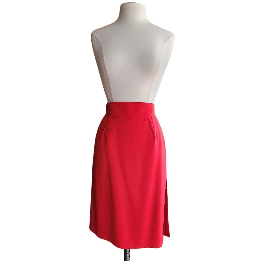 Vintage 90s Thierry Mugler Skirt Red Wool