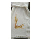 Vintage 1980s Erte Silk Scarf White Gold Art Deco Leopard Lady Letter L Femme Panthere