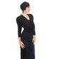 Vintage 1980s Oscar de la Renta Evening Dress Black Liquid Jersey Rhinestones Cowl Neck M