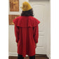 Vintage 90s Red Wool Swing Jacket Hip Length Coat Victoria March Chicago Designer