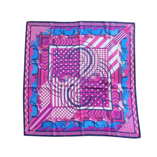 Vintage 2010s Hermes Scarf Steeple Chase Purple Silk Twill Equestrian