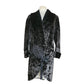Antique 1910s 20s Edwardian Art Deco Black Textured Silk Velvet Opera Coat Frock Jacket with Silk Chord Knot Closure