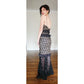 SELF PORTRAIT Evening Dress Aaliyah Organza Ruffled Black Guipure Lace Gown Spaghetti Straps