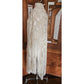 Vintage Cream Crochet Lace Piano Shawl Oversized Macrame Silk Ribbon Wrap Fringed