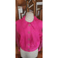 Vintage 90s Pink Silk Jacket Sheer Sleeves Flower Buttons Victoria March Chicago Designer