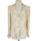 Vintage Armani Collezioni Blazer Cream Gold Print Flax Silk Print / L