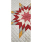 Antique American Quilt 1800s Star Of Bethlehem Cotton Turkey Red Cheddar Yellow on Ivory