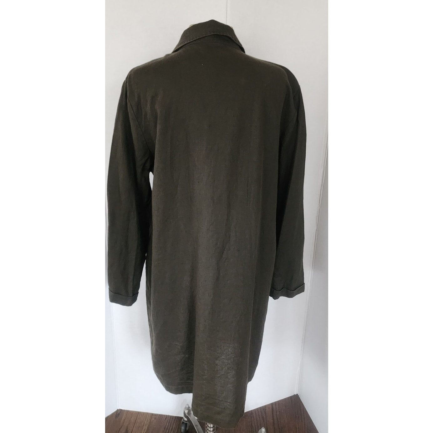 Vintage Eileen Fisher Chore Coat Brown Linen / L