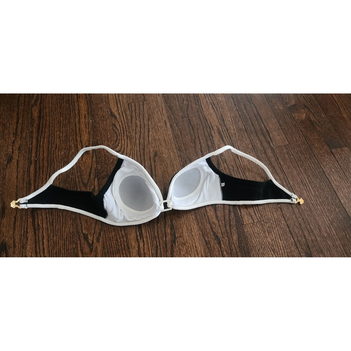 Vintage 60s Black White Bikini Set Bullet Bra + Boy Shorts Majorca Athenee Greece