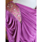 Vintage 80s Purple Evening Dress Grecian Drape Torso Beaded Shoulders Jonathan Hitchcock