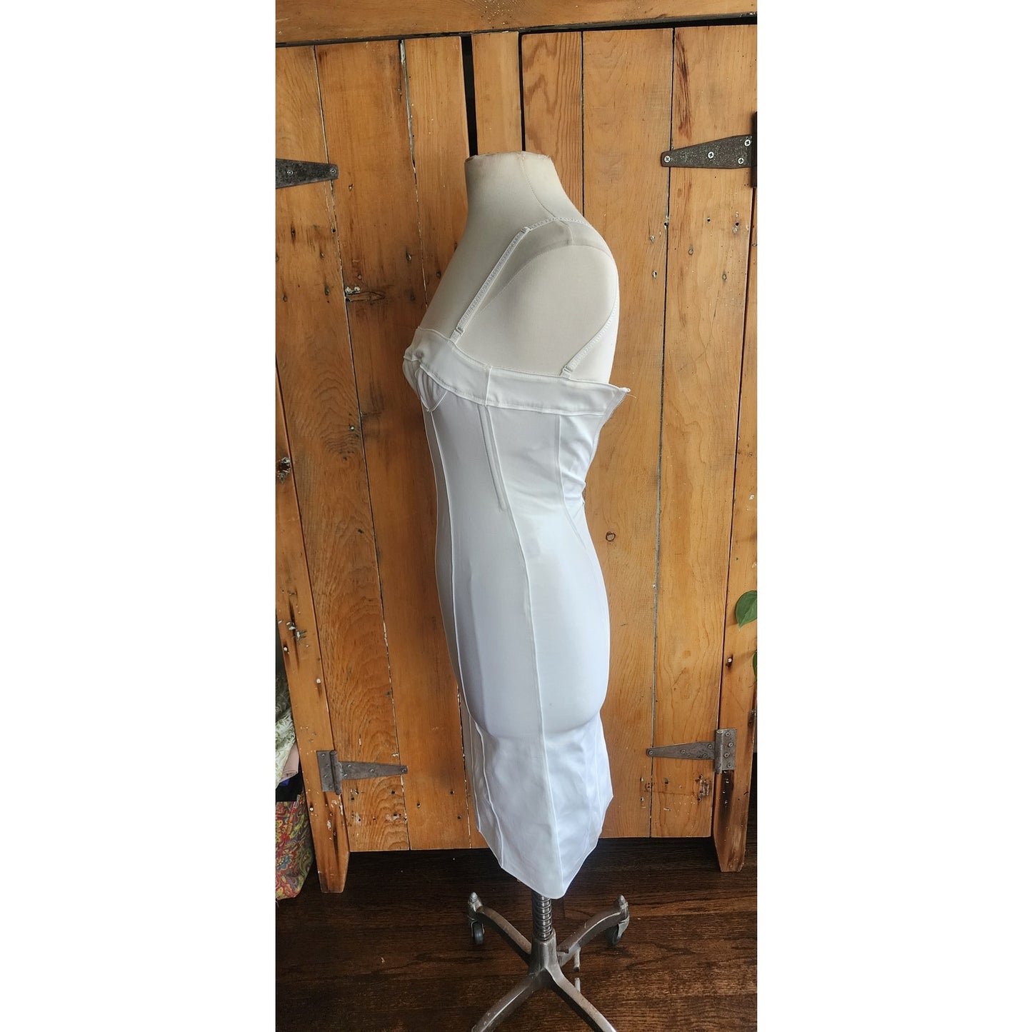 Vintage 2000s Dolce Gabbana Dress White Bustier Stretchy Cotton XS NWT