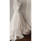 Casablanca Bridal Wedding Dress 2455 Mae Strapless Floral Lace Ivory w/Long Sheer Train Skirt NWT