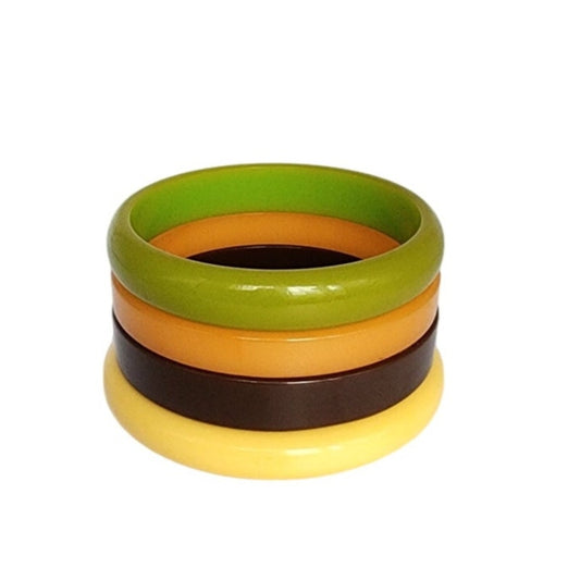 Vintage Bakelite Bracelets Colorful Set of Four Bangles