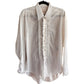 70s Mens White Shirt Ruffled Front Tuxedo Style