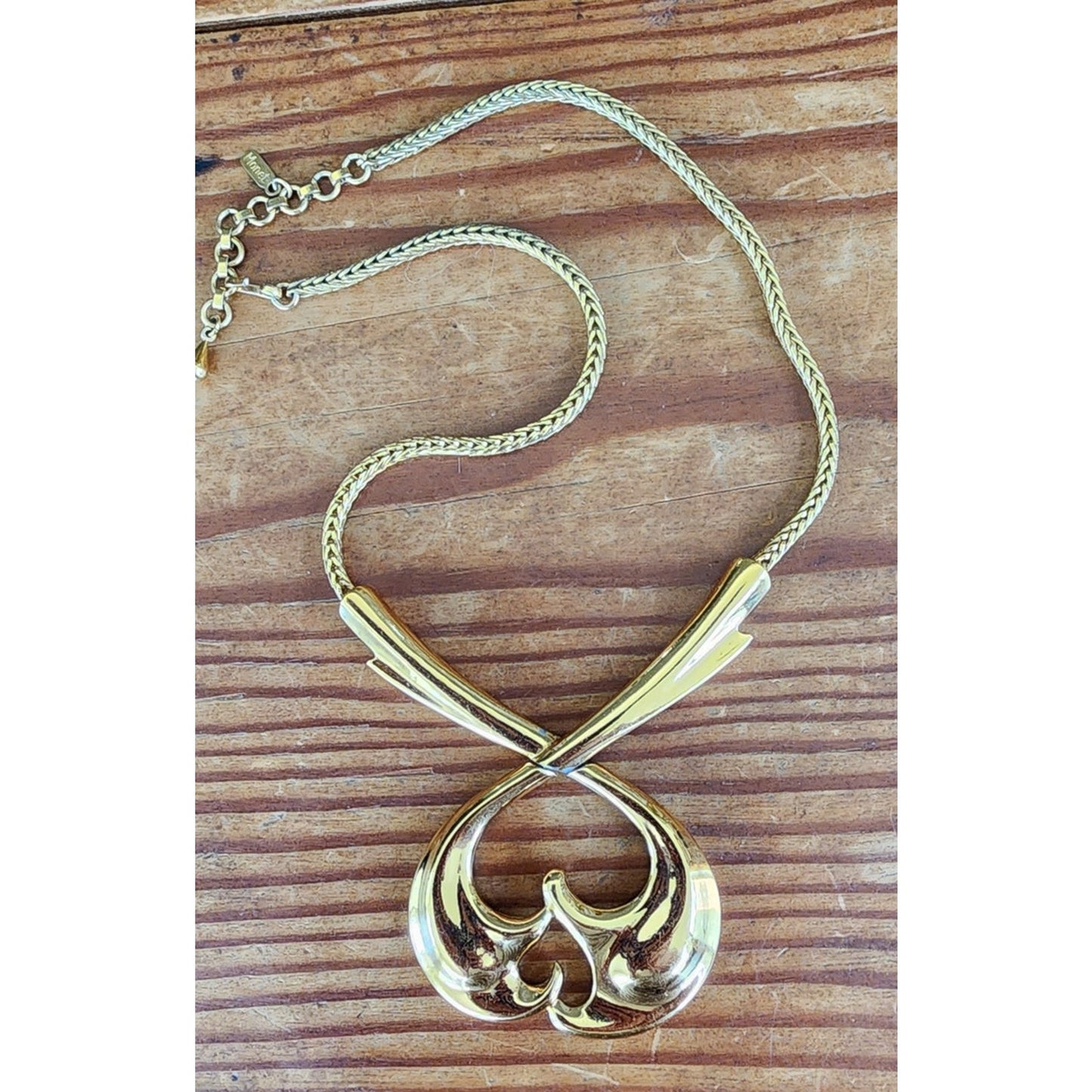 Vintage Gold Necklace Heart Shaped Monet