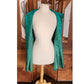 Vintage 60s Swing Coat Short Cape Style Jacket Blue Floral Brocade