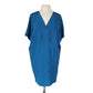 Helmut Lang Tunic Dress Blue Silk V Neck / medium 8