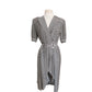 Vintage 1980s Archival Armani Dress Silk Striped Wrap Midi  White Label IT 38