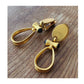 Vintage Gold and Black Teardrop Clip-On Earrings 80s 90s Etruscan Revival