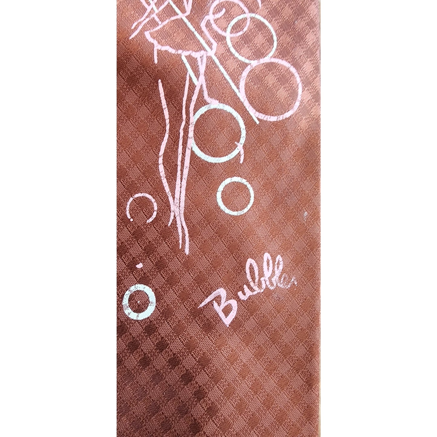 Vintage 40s Mens Necktie Pinup Girl Ballerina Bubbles Brown Pink by Jaymore